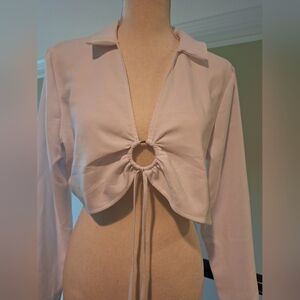 NWT, H&M Long Sleeve Crop Top SIZE L